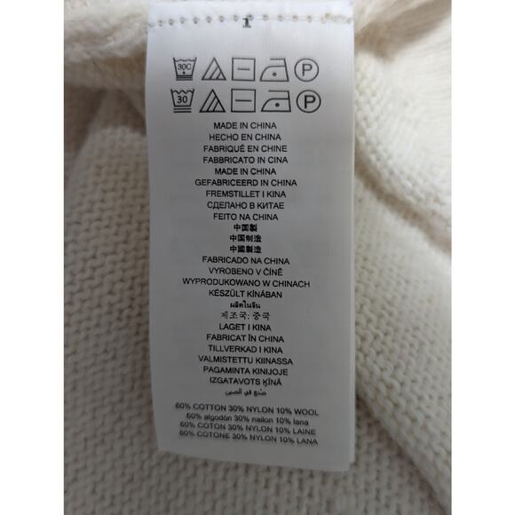 MICHAEL KORS! VANILLA CREAM BELL SLEEVE GOLD STUDDED SCOOP SWEATER! SZ XL - Picture 8 of 10